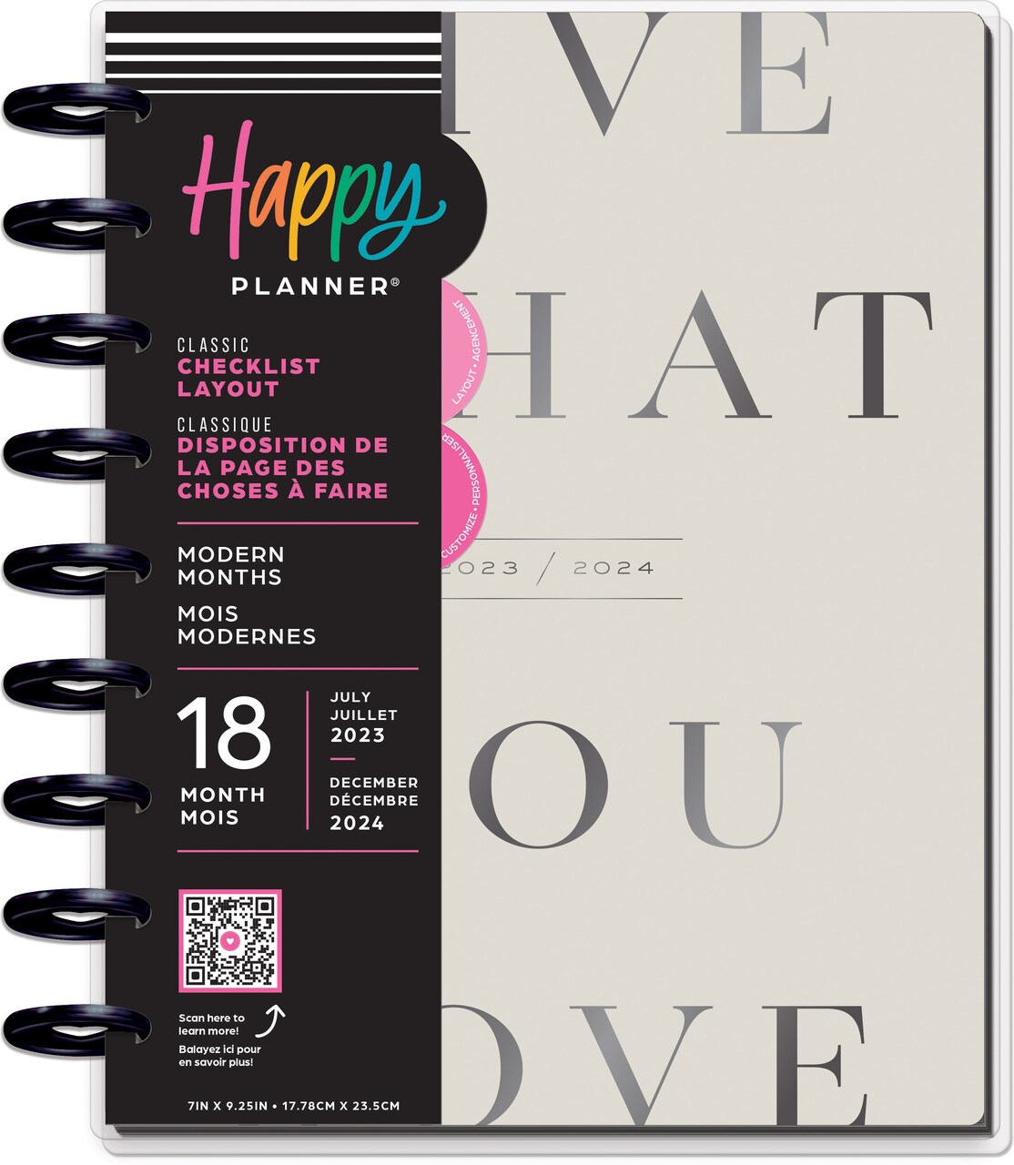 Happy Planner Classic 18-Month Planner-Modern Months; July '23 - Dec. '24